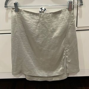 forever 21 mini green satin skirt